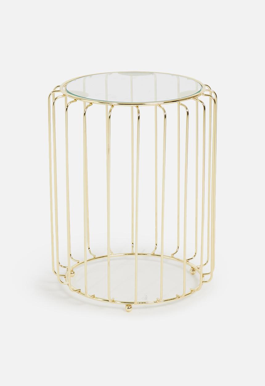 SF Collection - Ribbed side tables set of 2 - gold