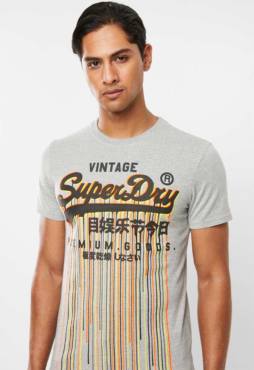 Superdry. - Premium goods stainer tee - grey