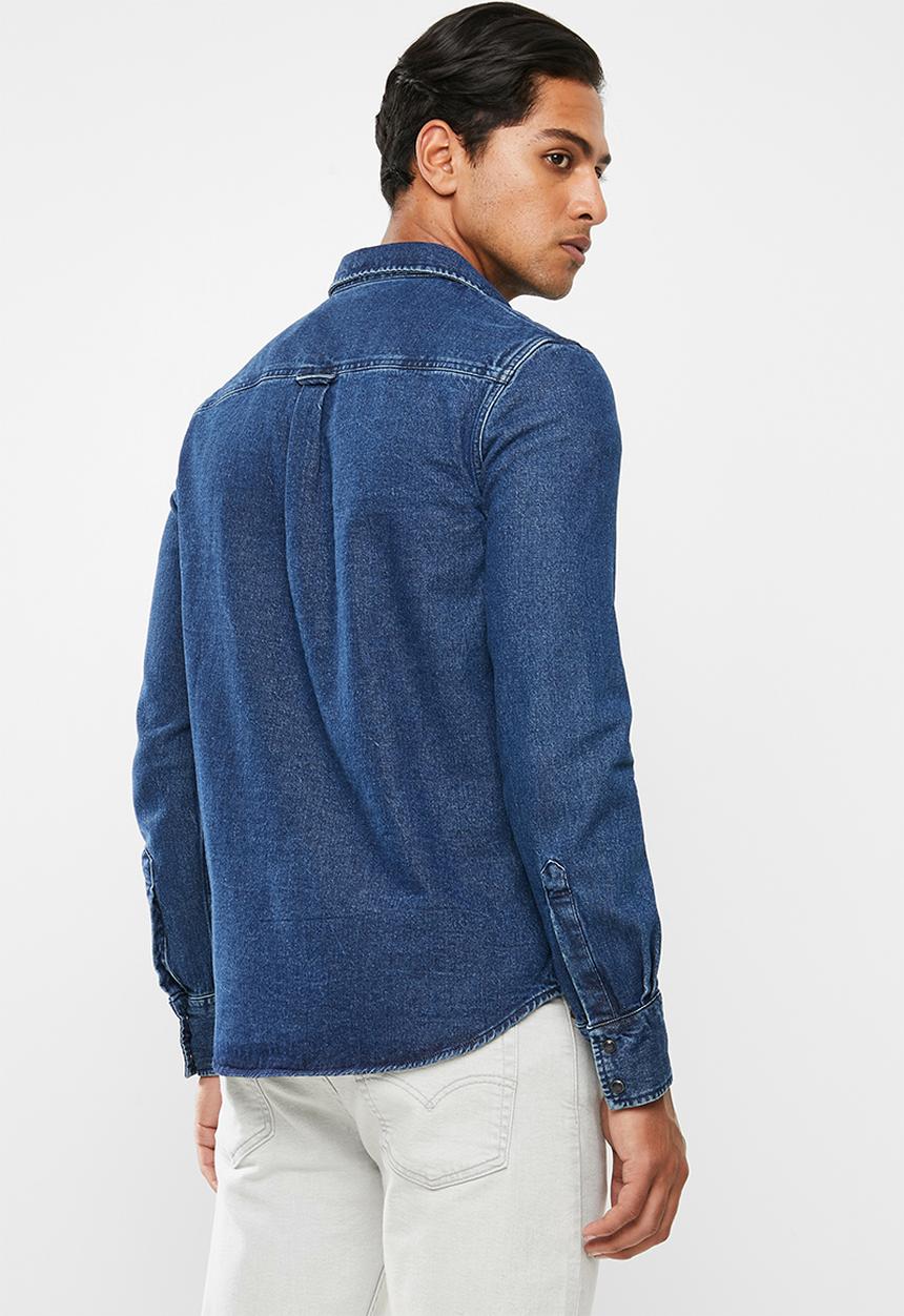 Superdry. - Resurrection long sleeve shirt - blue