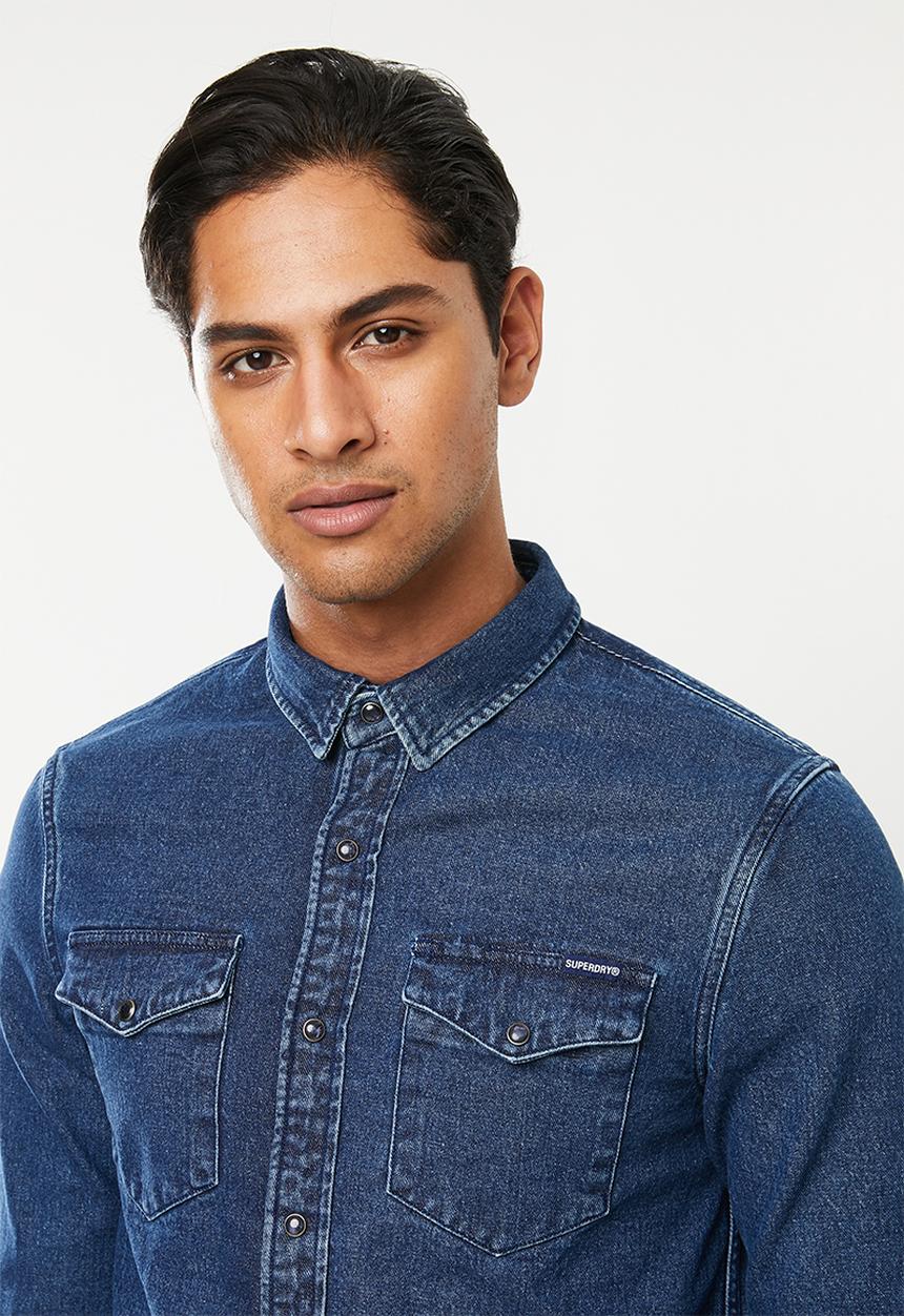 Superdry. - Resurrection long sleeve shirt - blue