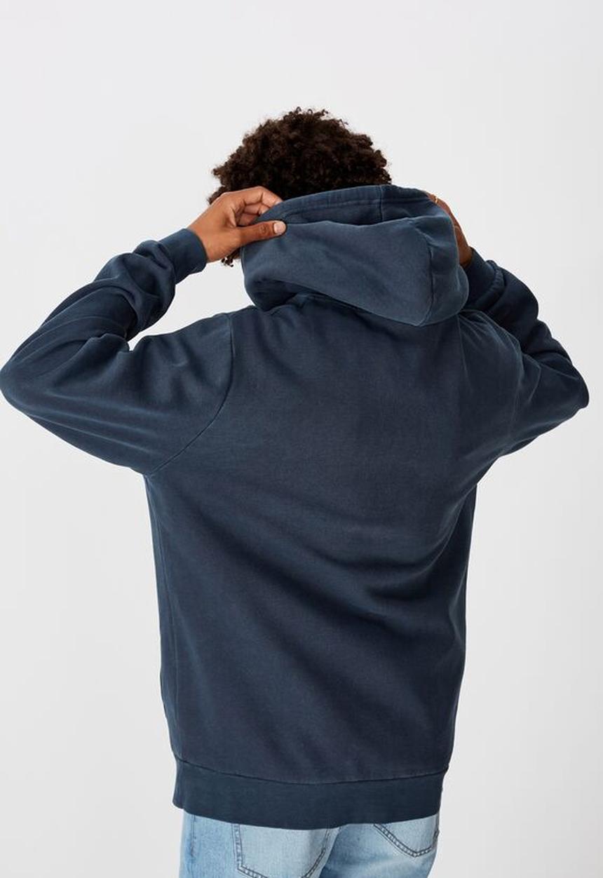 Factorie - New york graphic hoodie - washed navy