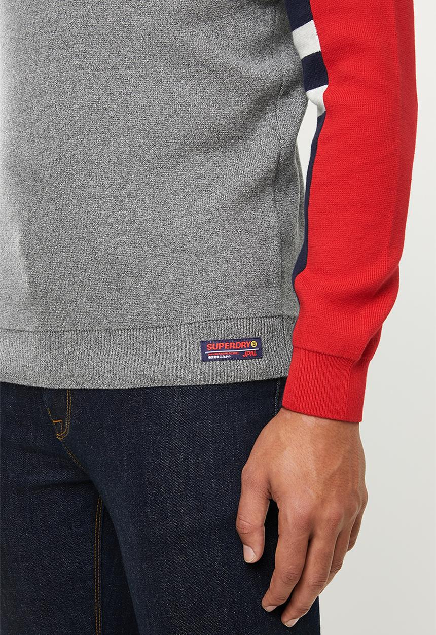 Superdry. - Superdry mega logo crew sweater - grey