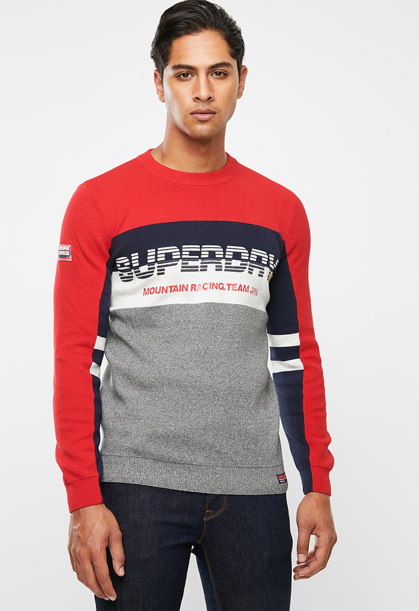 Superdry. - Superdry mega logo crew sweater - grey