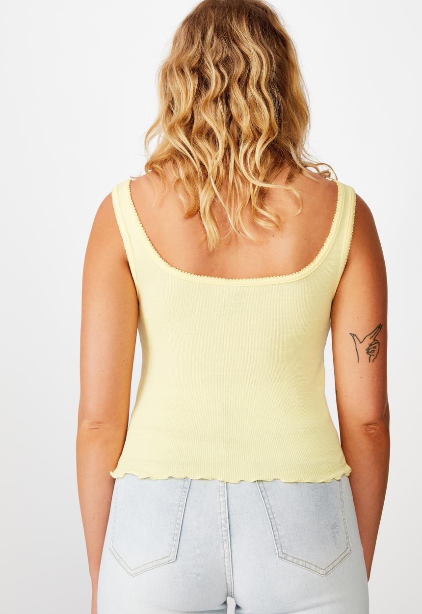 Factorie - Picot trim detail tank - yellow 