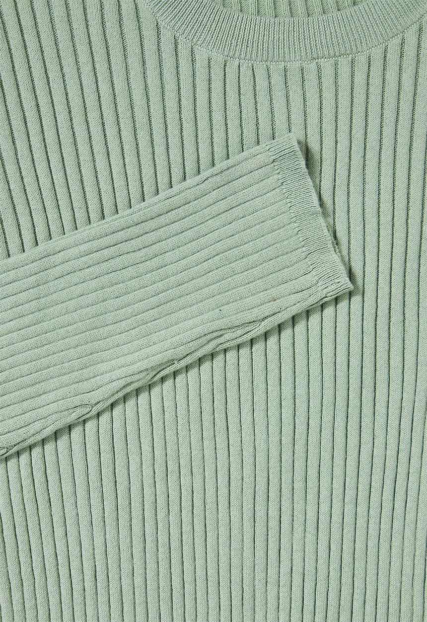 Superbalist - Ribbed slim fit crew neck knit - green