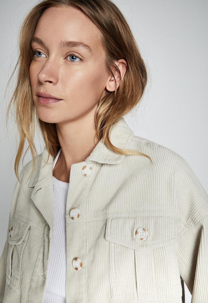Cotton On - Button cord shacket - natural