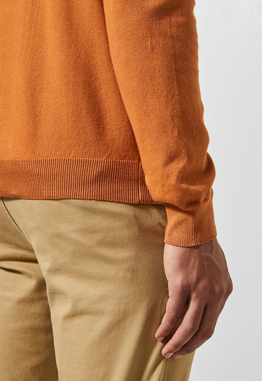 Superbalist - Basic slim fit V-neck knit - burnt orange