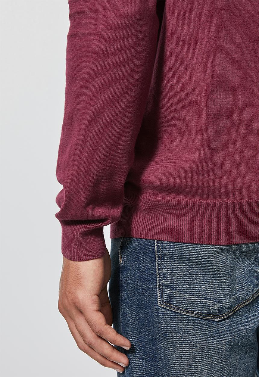 Superbalist - Basic slim fit V-neck knit - burgundy