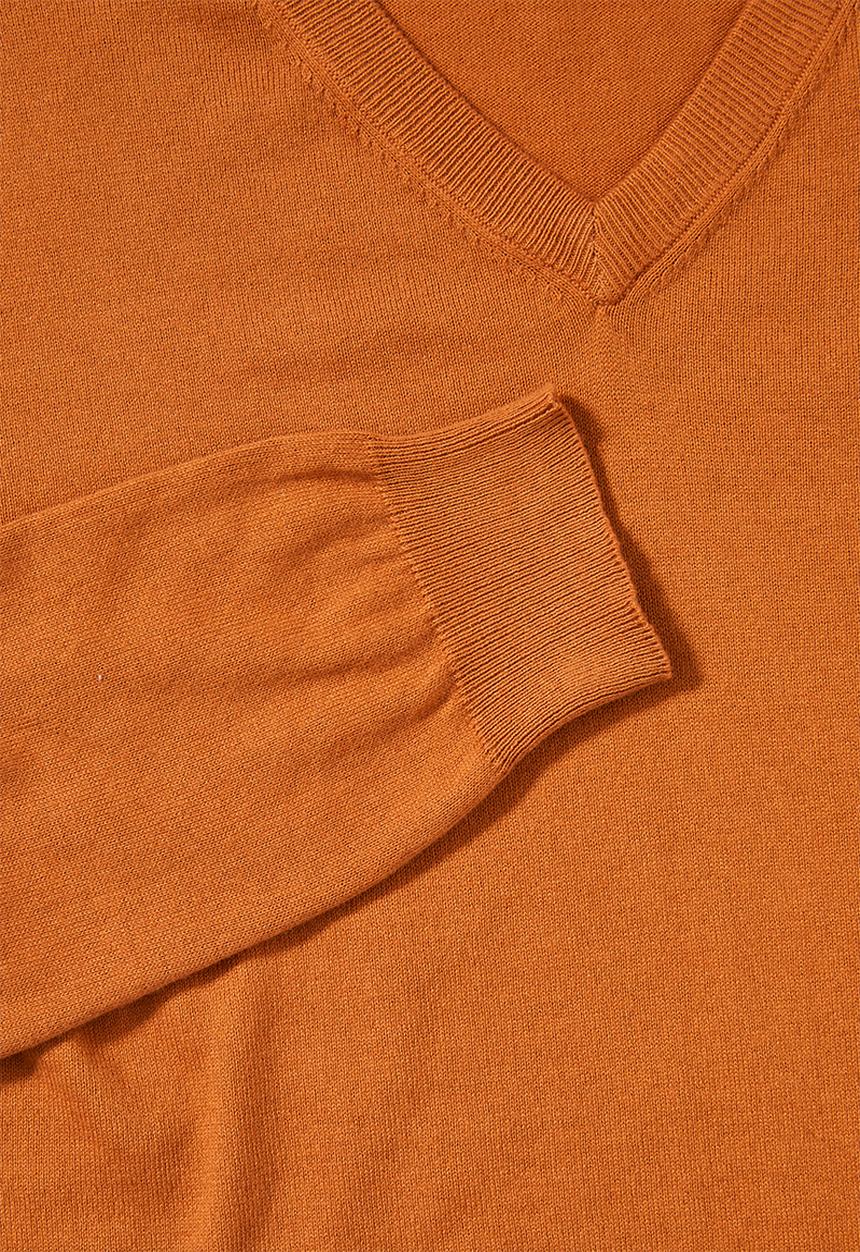 Superbalist - Basic slim fit V-neck knit - burnt orange