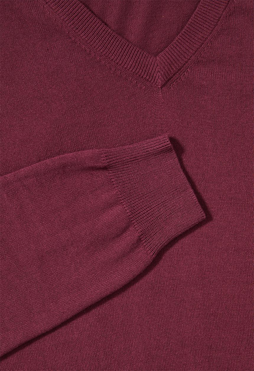 Superbalist - Basic slim fit V-neck knit - burgundy