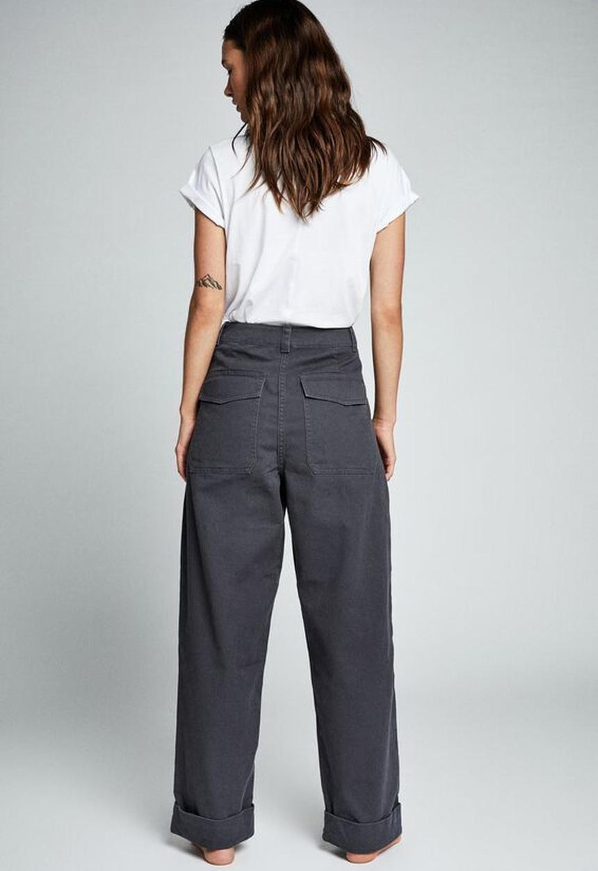 Cotton On - Cuffed wide leg pant - washed black