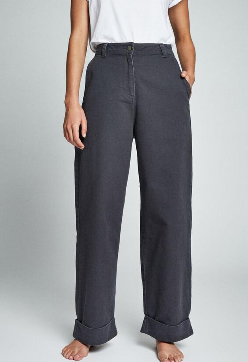 Cotton On - Cuffed wide leg pant - washed black