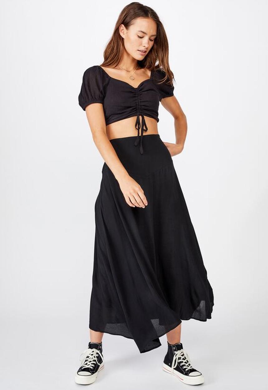 Cotton On - Florence midi skirt - black