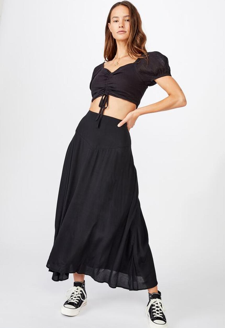 Cotton On - Florence midi skirt - black