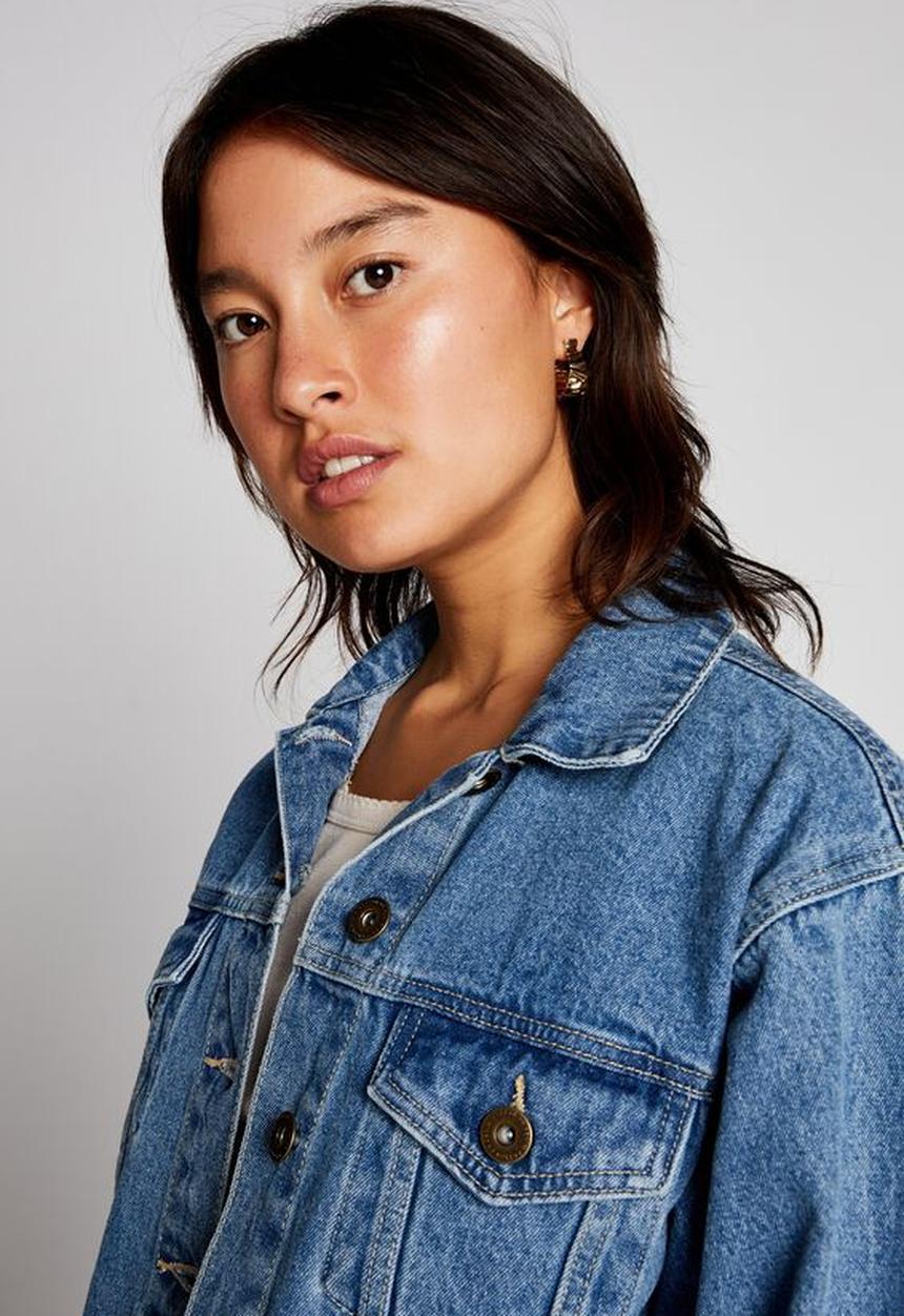 Cotton On - Not your boyfriends denim trucker jacket - cali blue