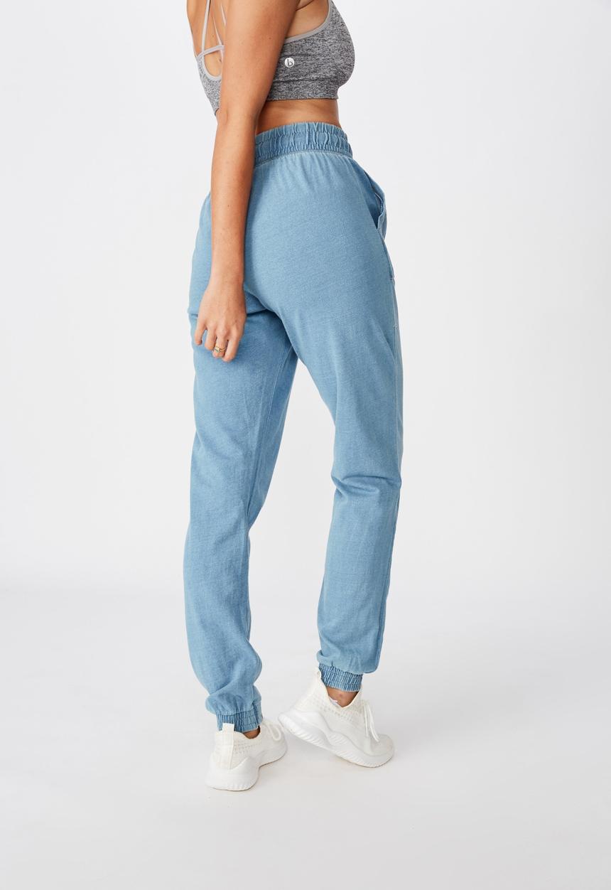 Cotton On - Washed gym trackpant - blue 