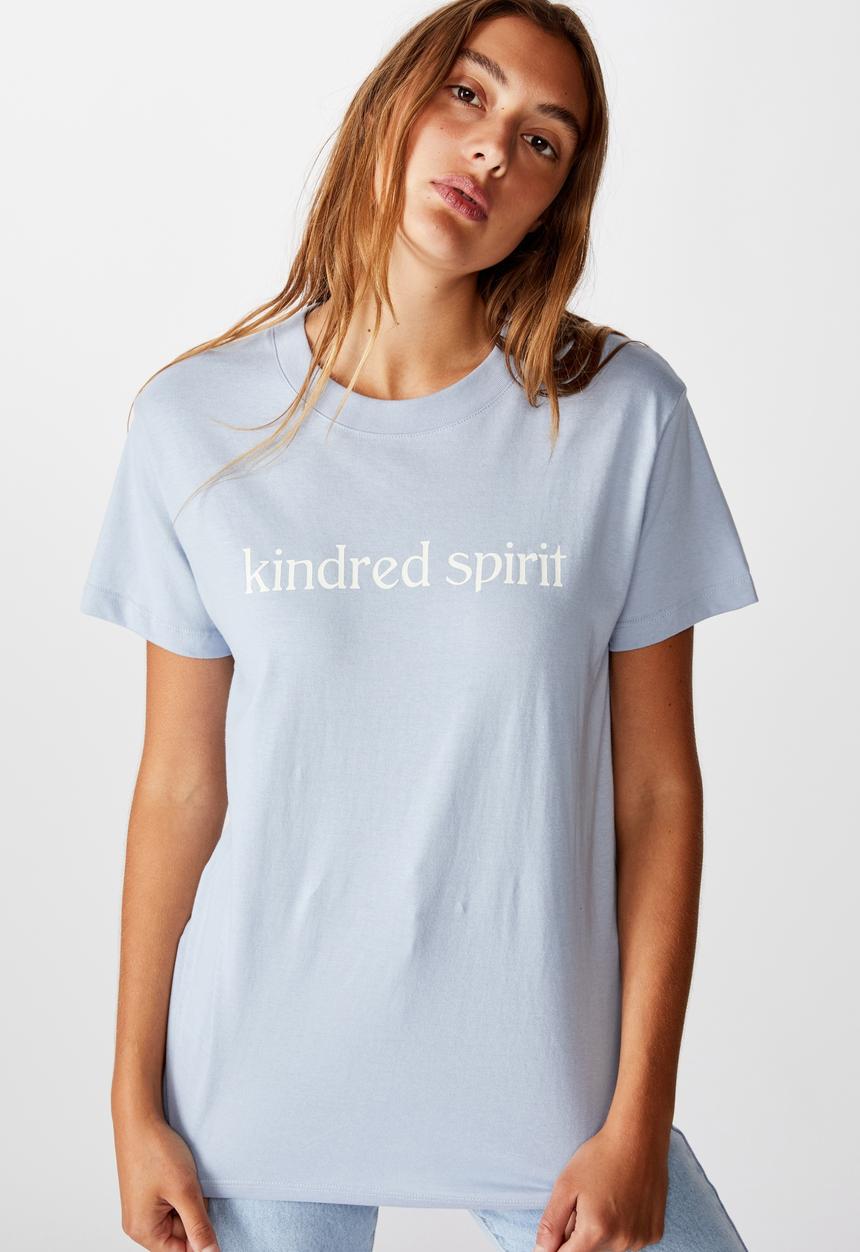 Cotton On - Classic slogan T-shirt kinder spirit - blue