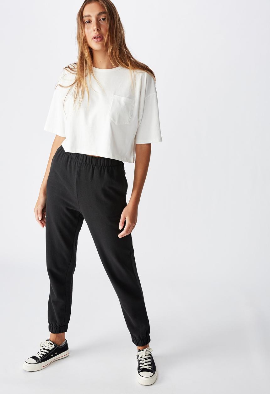 Cotton On - High waisted trackpant - washed black