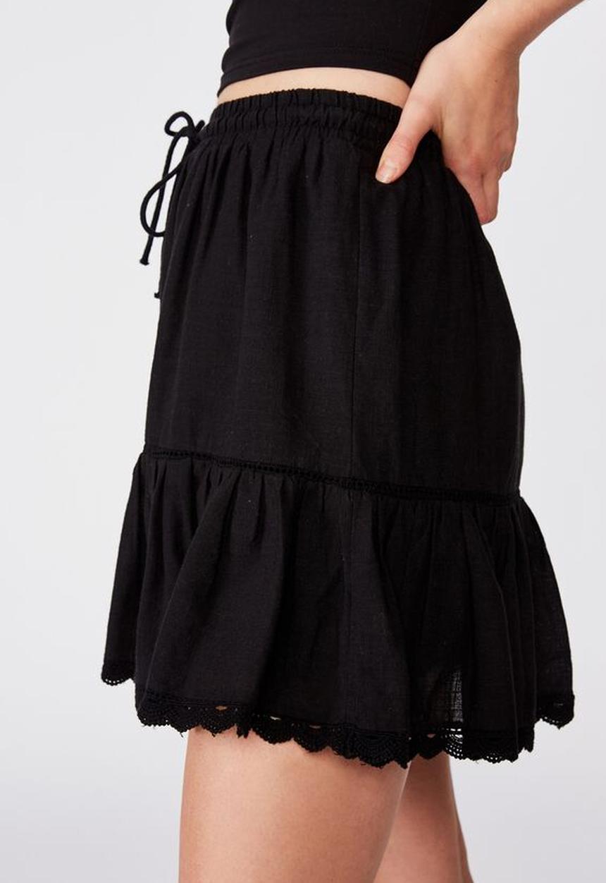 Cotton On - Chi trim mini skirt - black