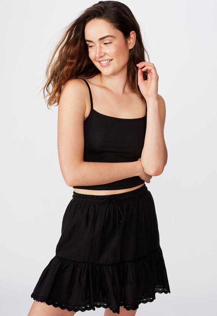 Cotton On - Chi trim mini skirt - black