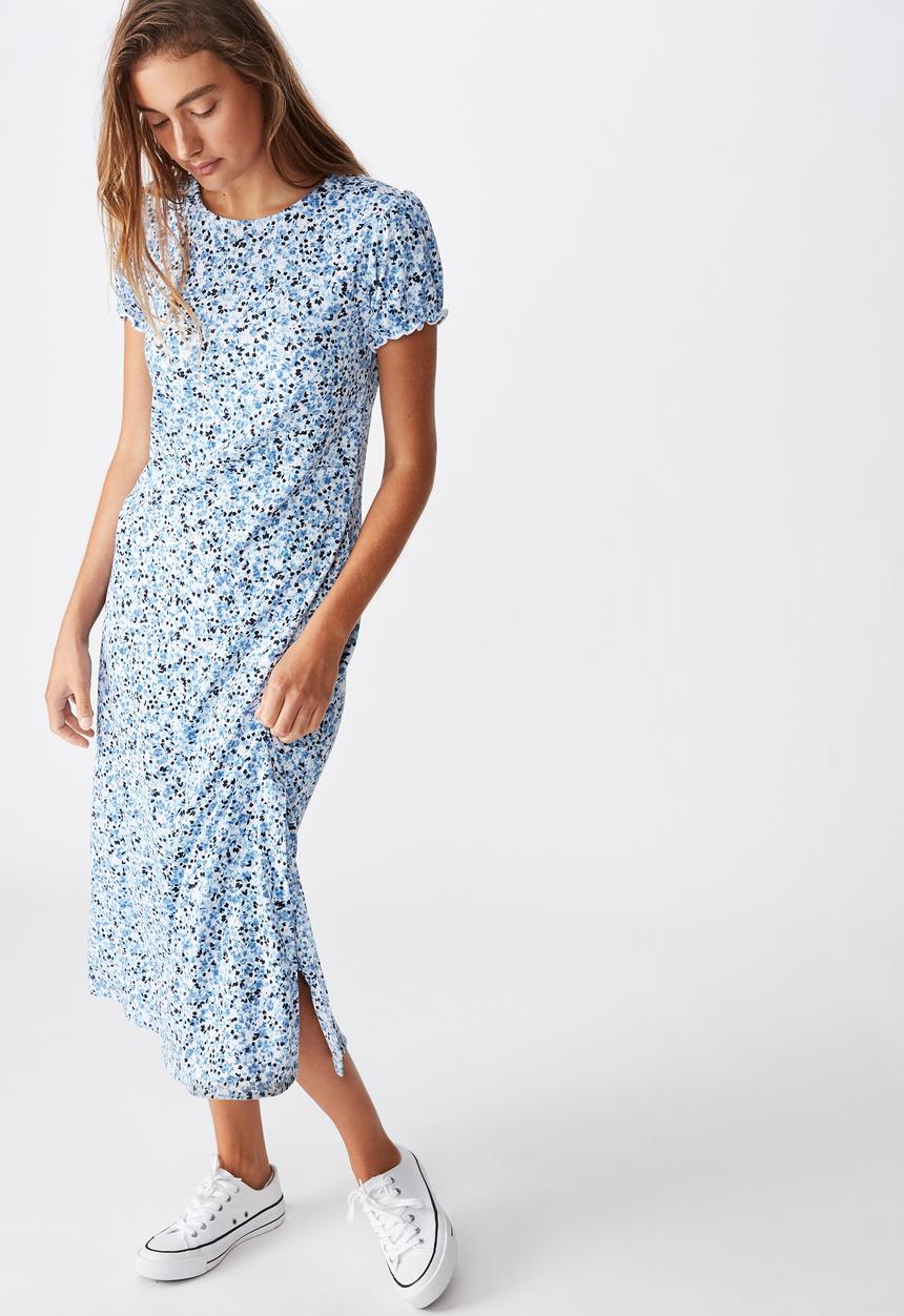 Cotton On - Mackayla midi dress bronte ditsy parisian - blue