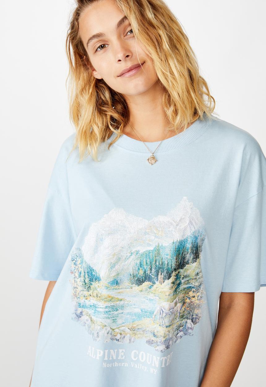 Cotton On - The original graphic tee alpine country - blue 