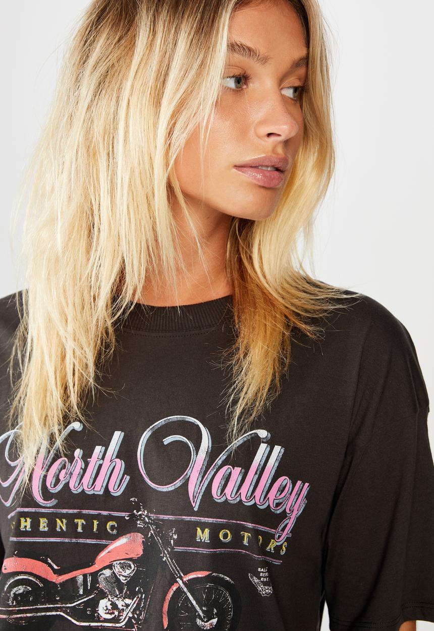 Cotton On - The original graphic tee North Valley - washed black