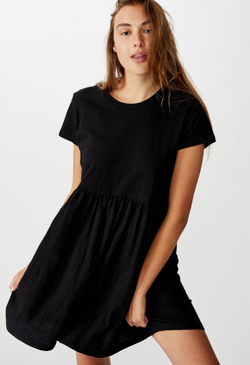 Cotton On - Tina babydoll T-shirt dress - black