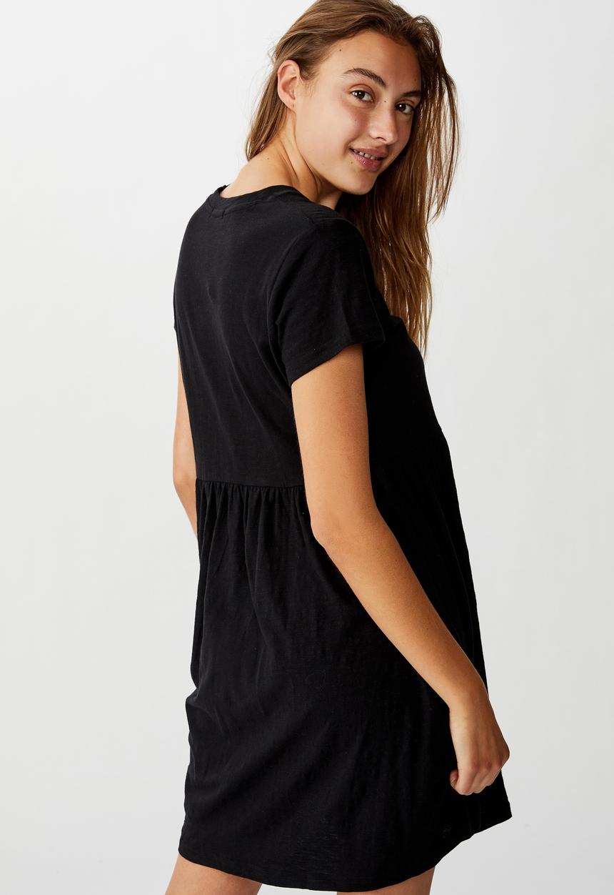 Cotton On - Tina babydoll T-shirt dress - black