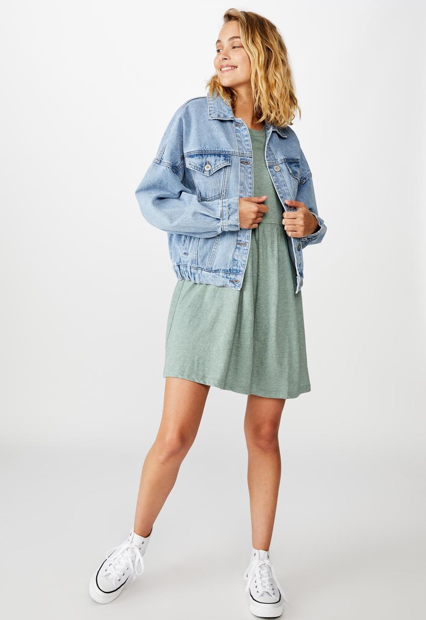 Cotton On - Tina babydoll T-shirt dress - green 