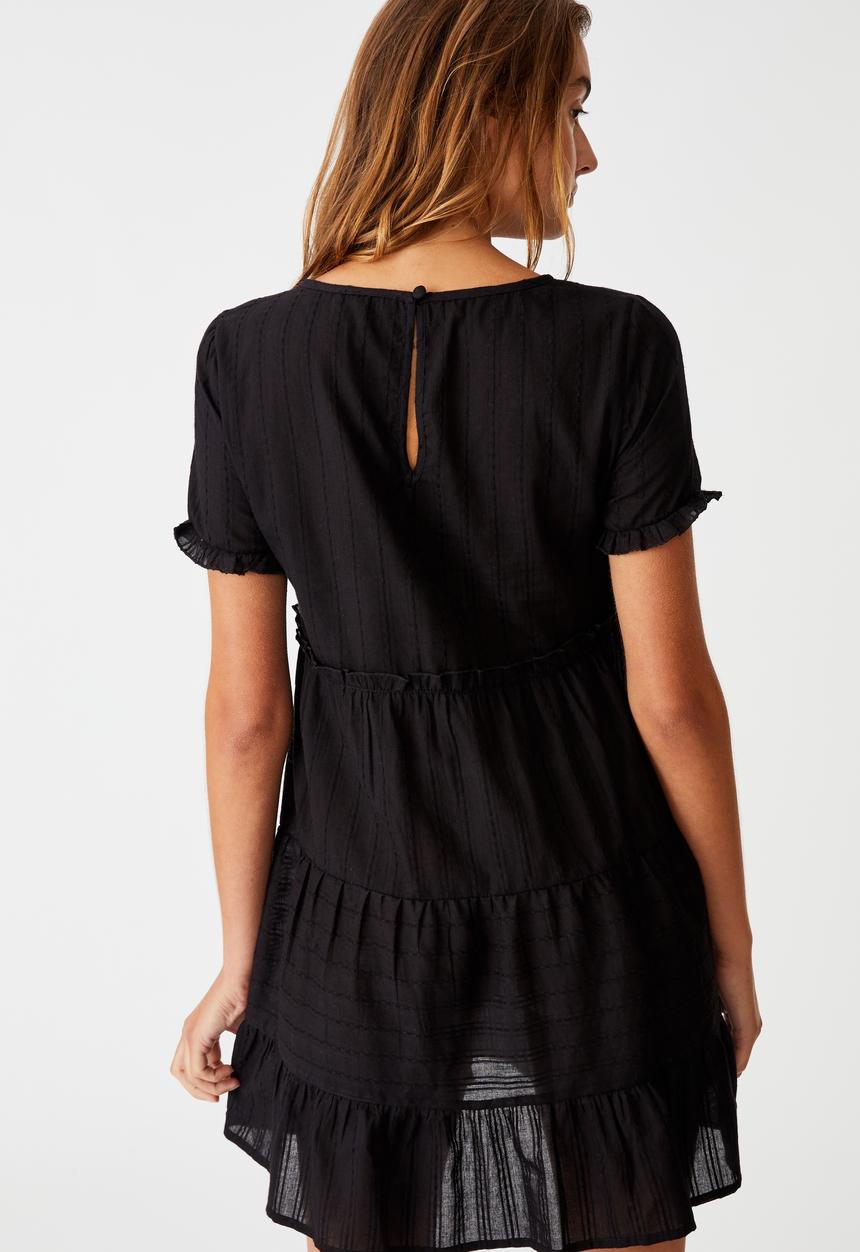 Cotton On - Woven Scarlet tiered mini dress - black
