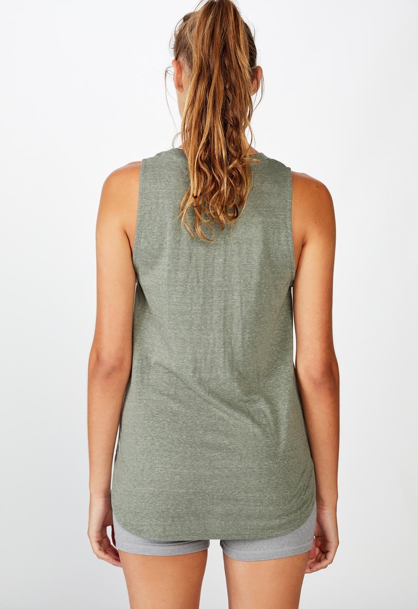 Cotton On - Active curve hem tank - steely shadow
