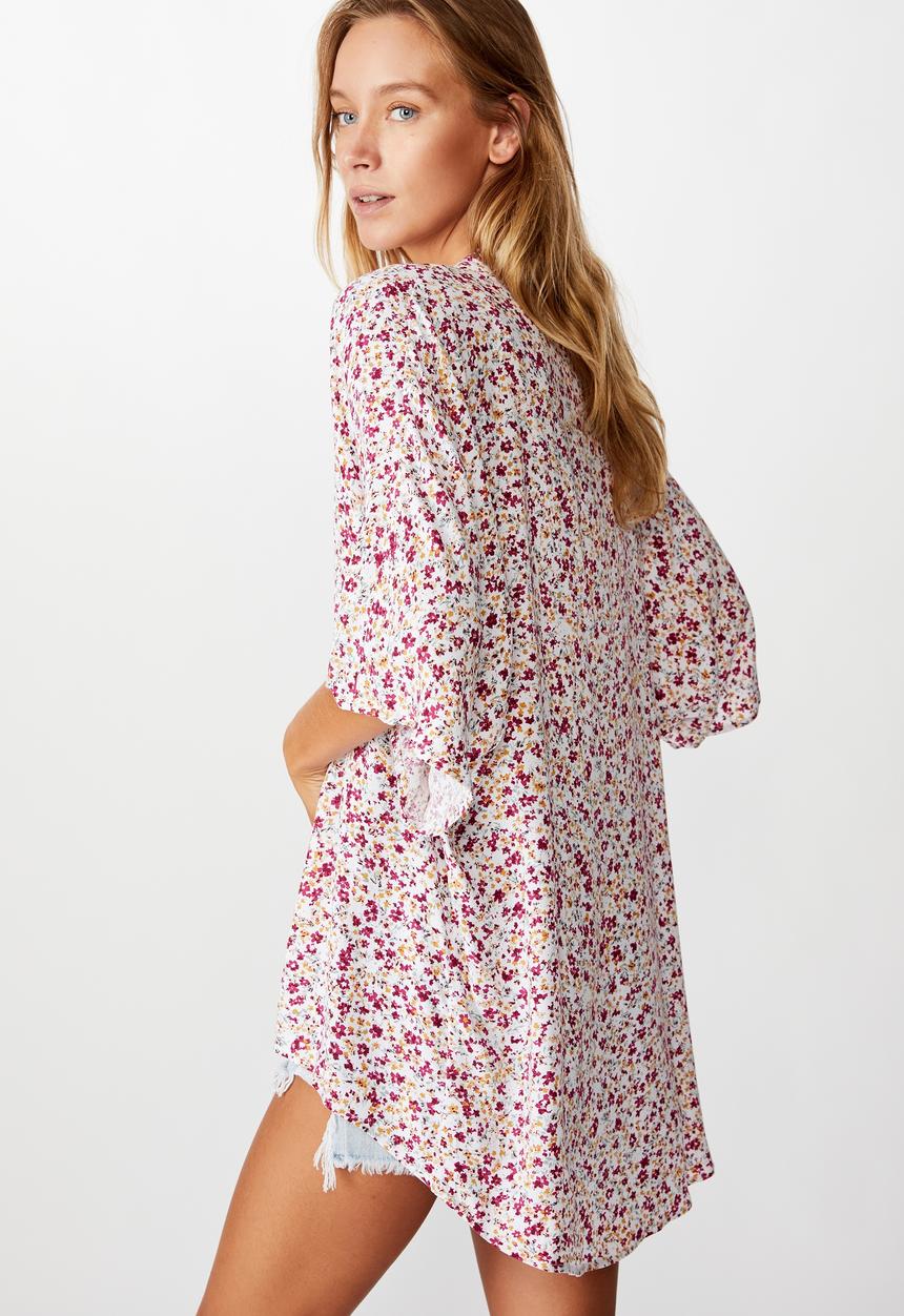 Cotton On - Wanderlust kimono bronte ditsy - multi