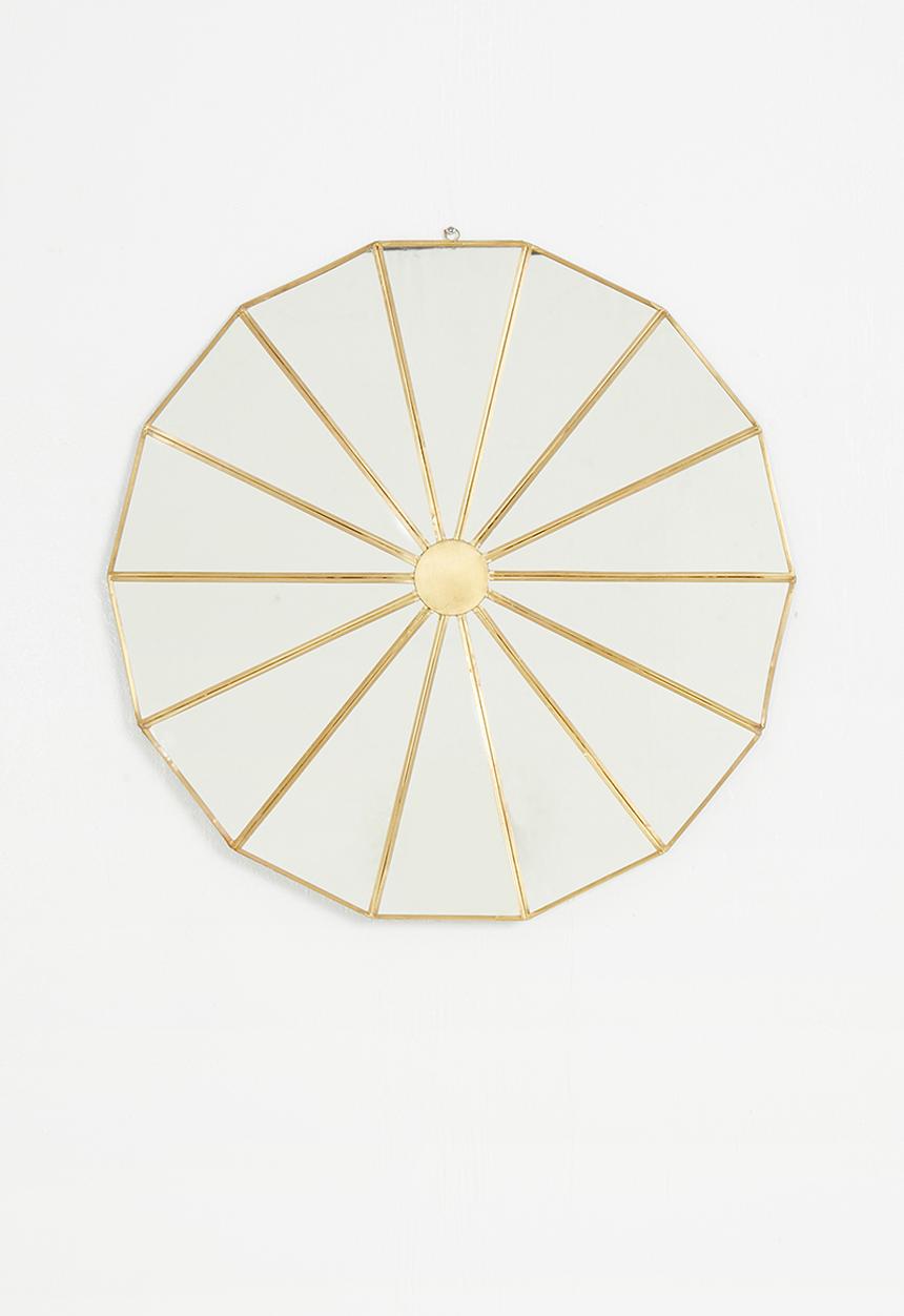 Sixth Floor - Compass hanging mirror - brass antique