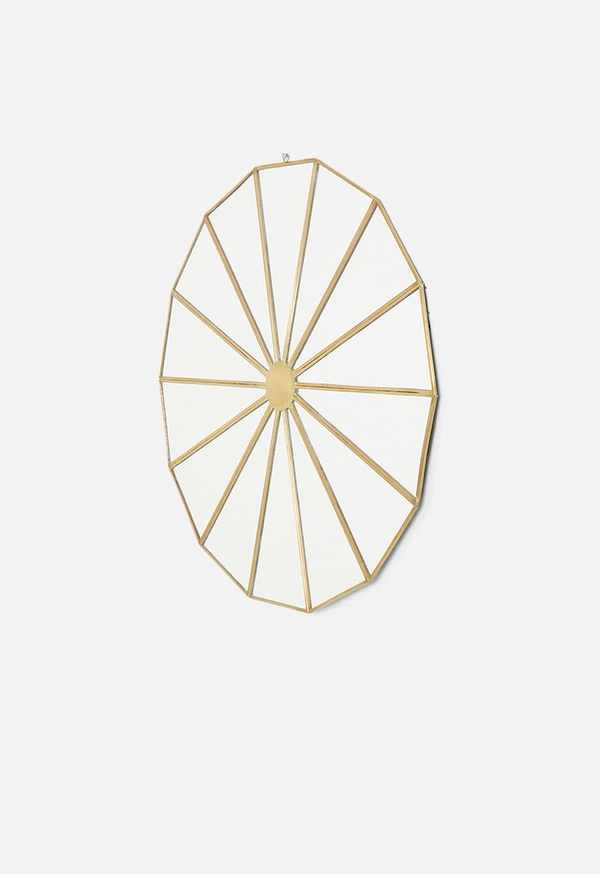 Sixth Floor - Compass hanging mirror - brass antique