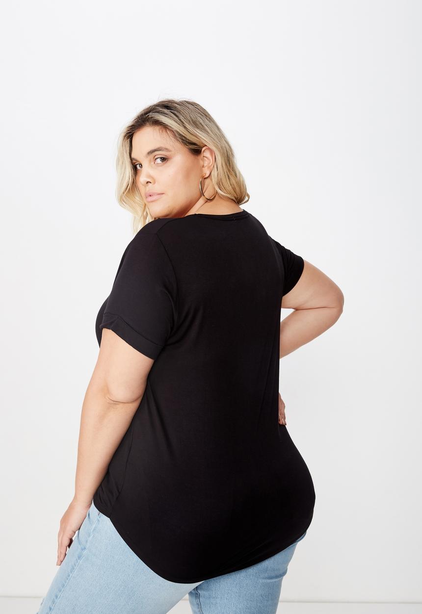 Cotton On - Curve Karly short sleeve tee - black