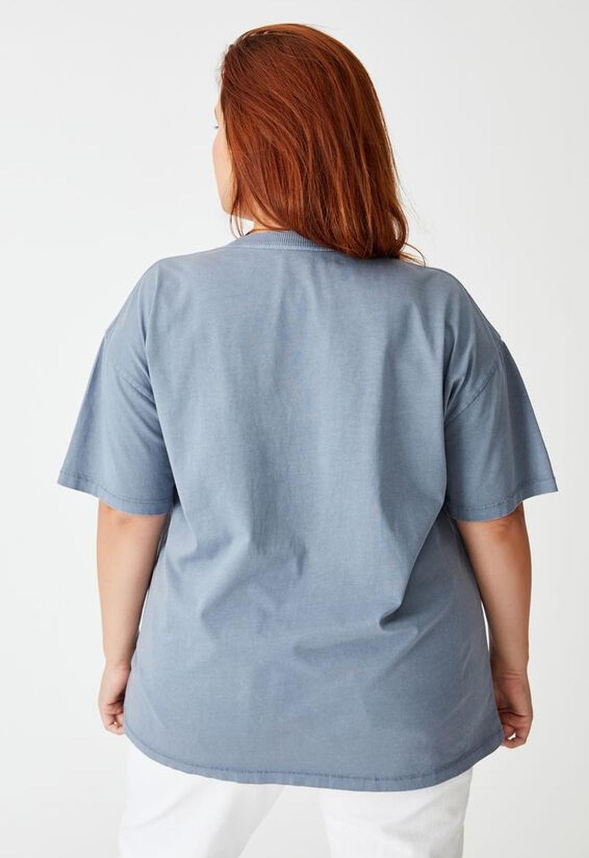 Cotton On - Curve the one boyfriend crew tee - washed folkstone grey