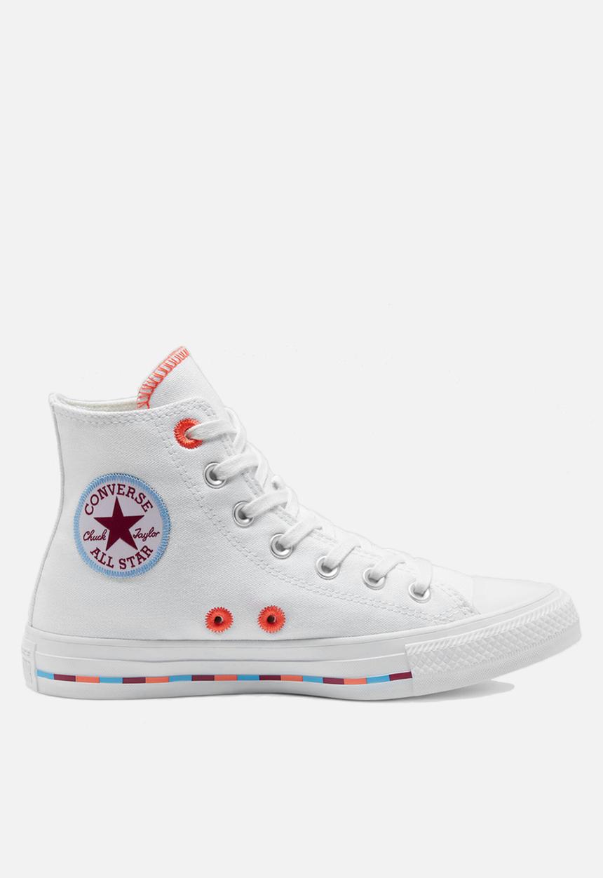 Converse - Chuck Taylor All Star pinstripe hi - white/rose maroon 