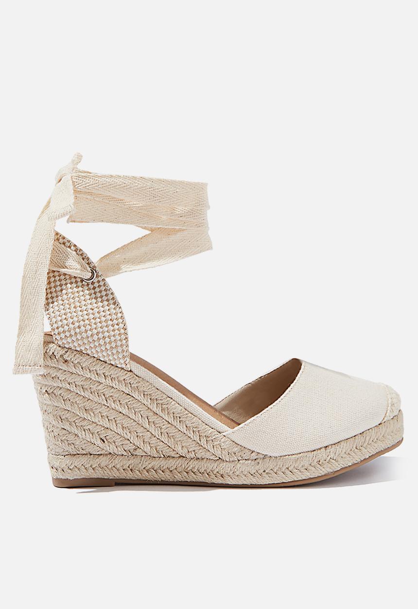 Cotton On - Jardan tie up espadrille wedge - stone
