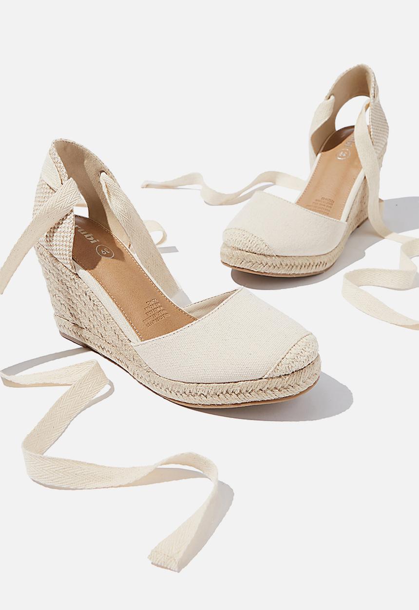 Cotton On - Jardan tie up espadrille wedge - stone