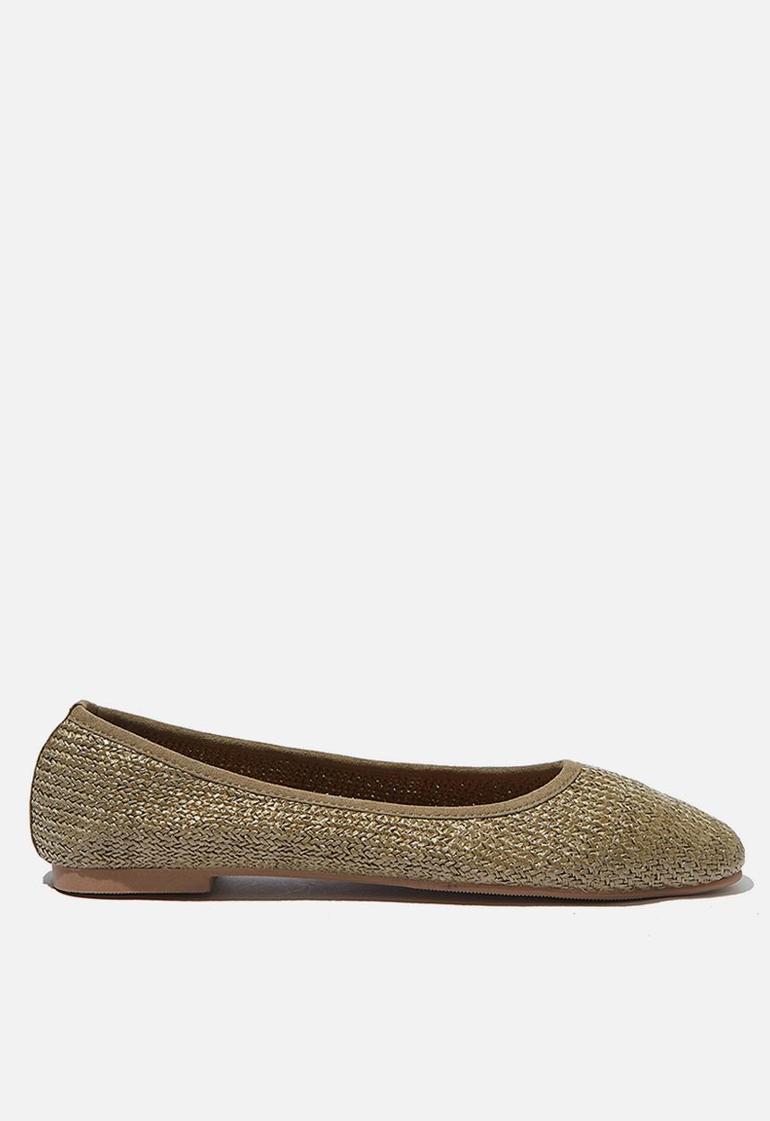 Cotton On - Essential Carina square toe ballet - khaki