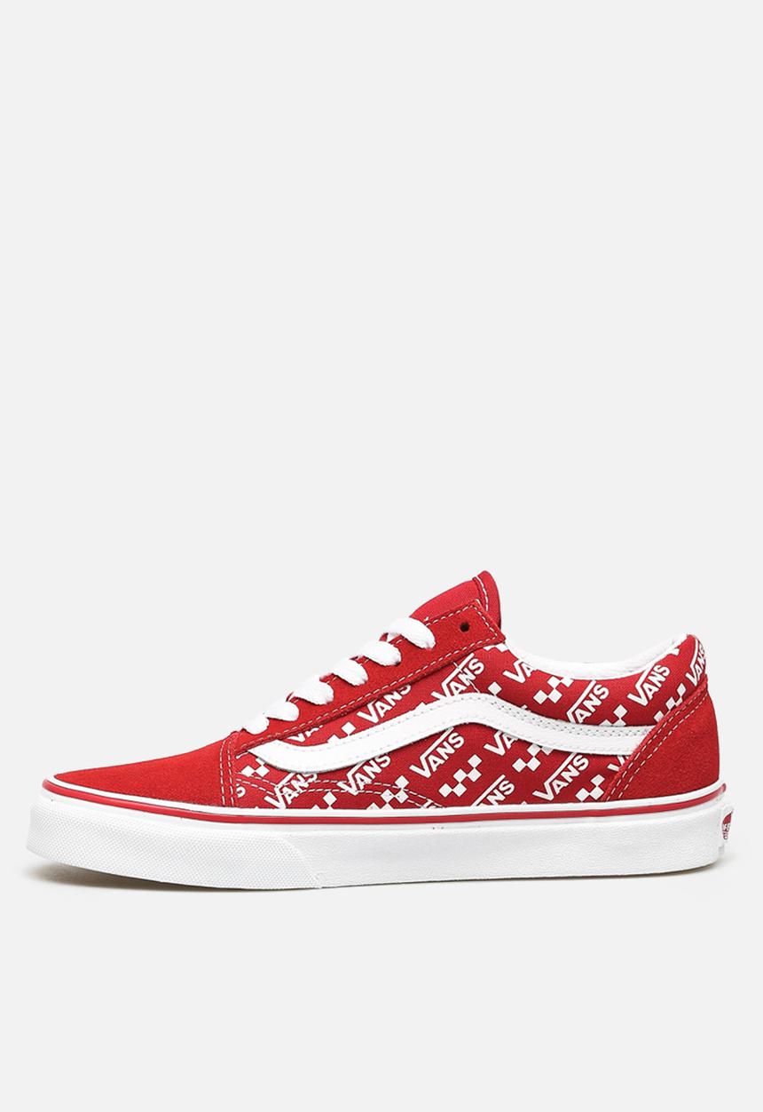 Vans - Old Skool (logo repeat) - racing red & true white