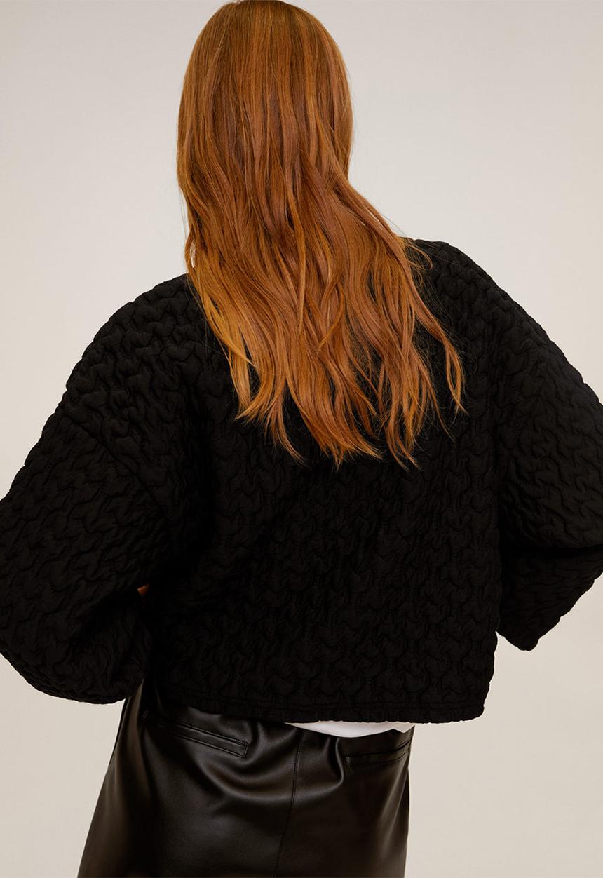 MANGO - Sweatshirt gofra - black