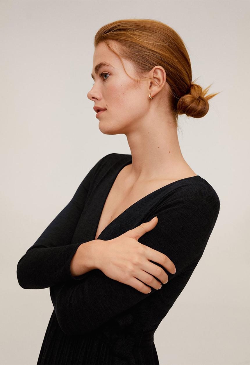 MANGO - Dress plical - black
