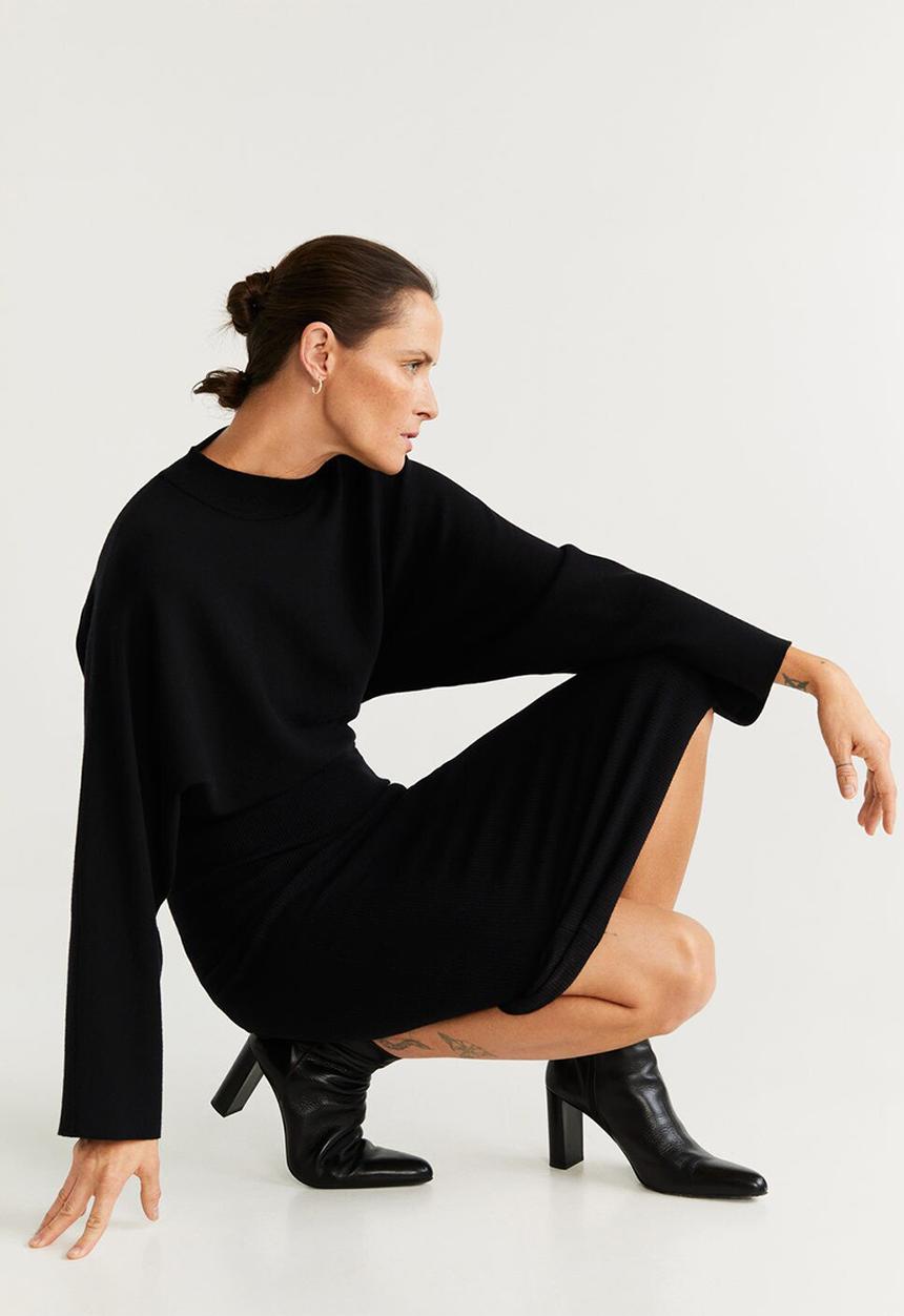 MANGO - Dress bomerang - black