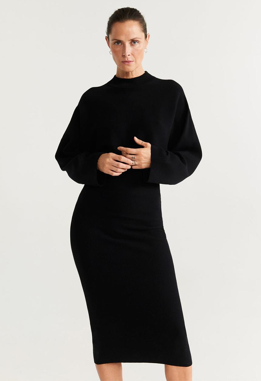 MANGO - Dress bomerang - black