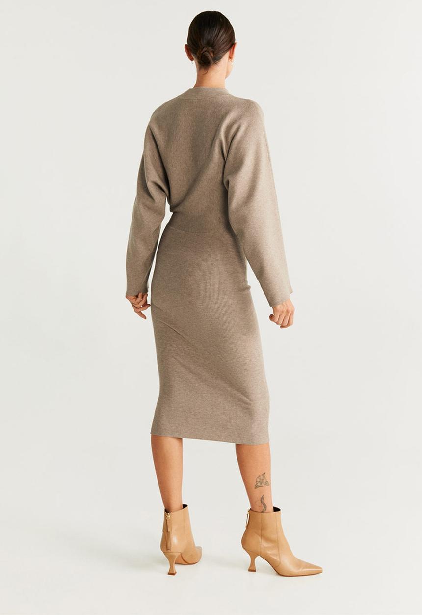 MANGO - Dress bomerang - beige