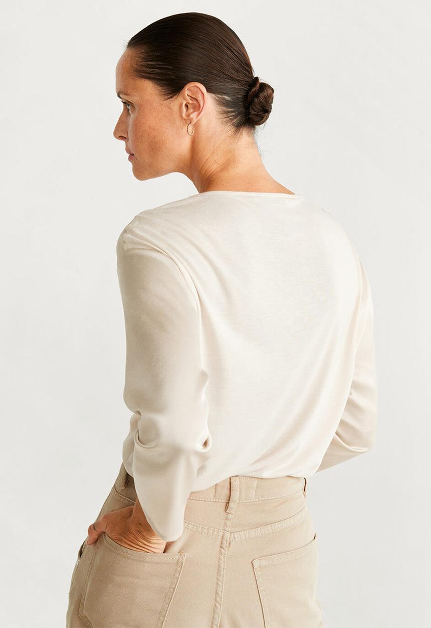 MANGO - T-shirt chemadi - ivory white