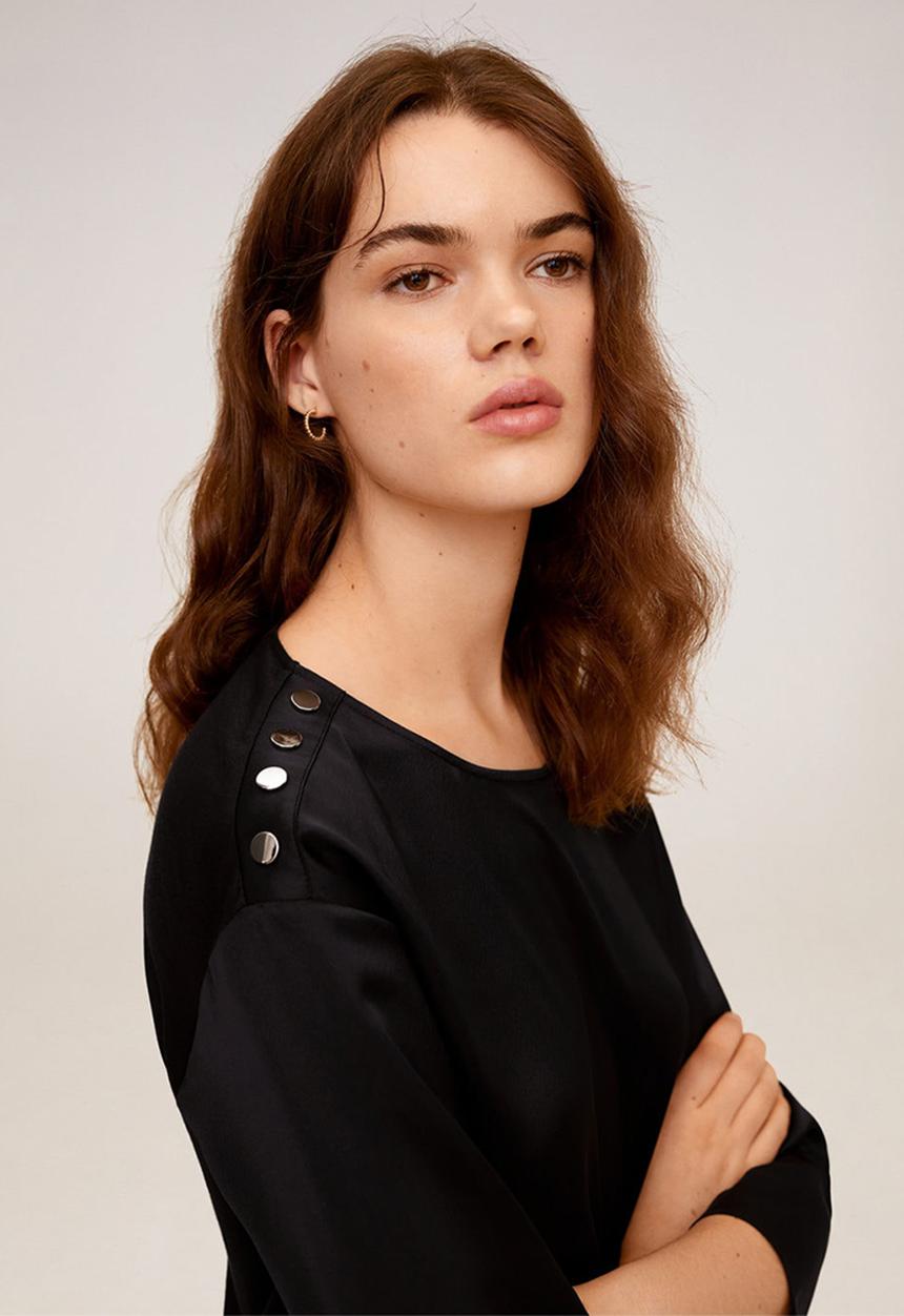 MANGO - T-shirt chemadi - black