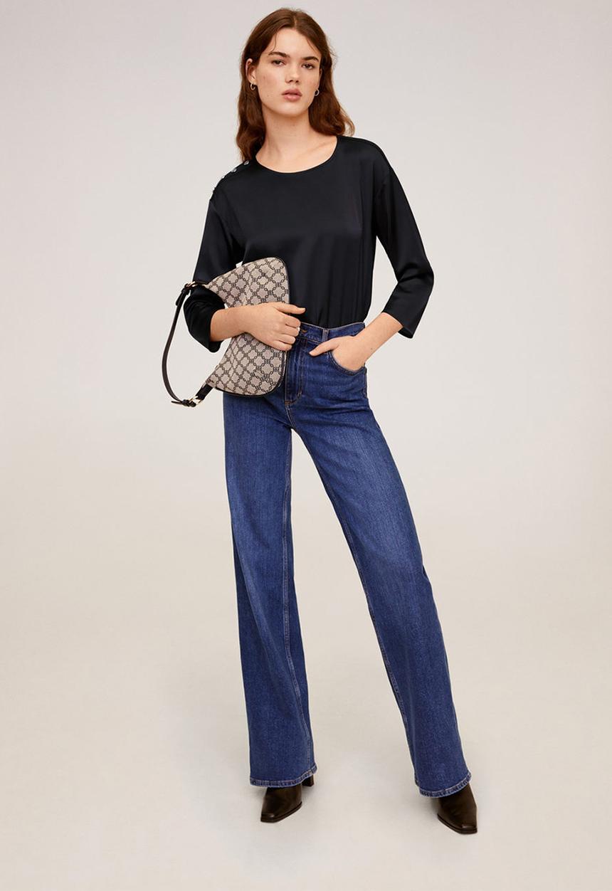 MANGO - T-shirt chemadi - black